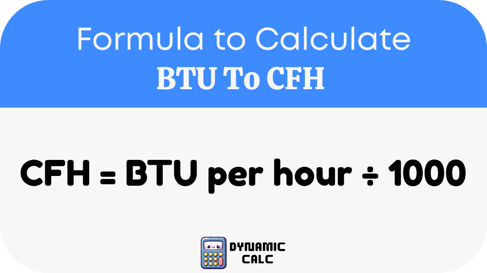 BTU To CFH Formula