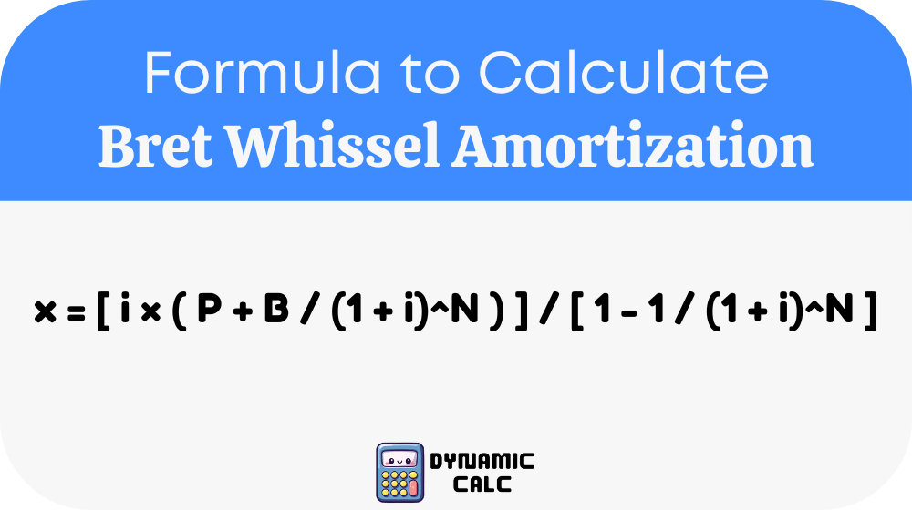Bret Whissel Amortization Formula