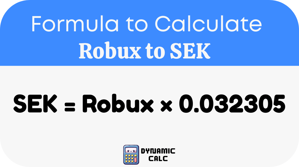 Robux to SEK Formula