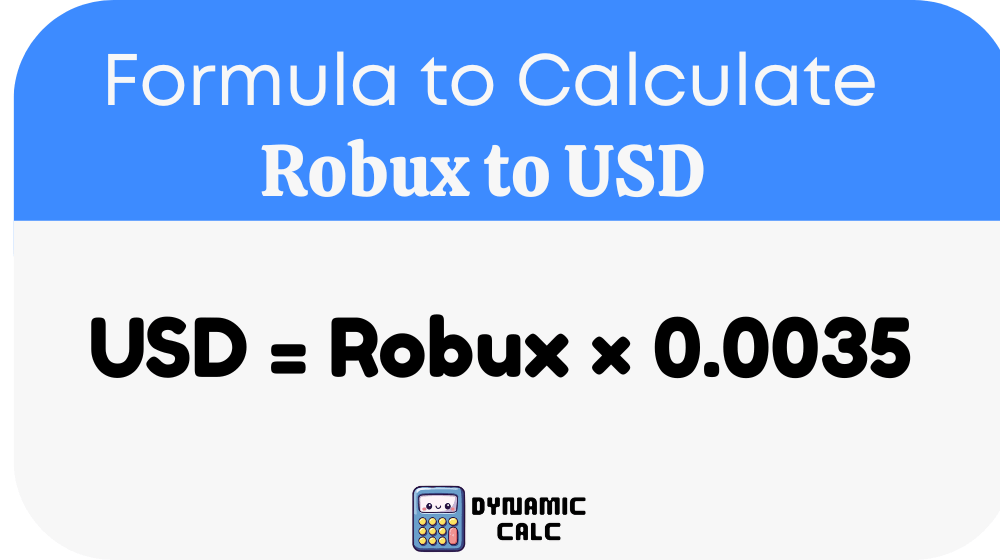 Robux to USD Formula