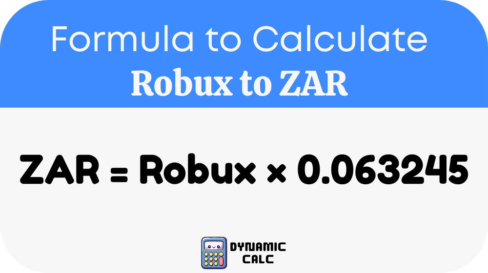 Robux to ZAR Formula