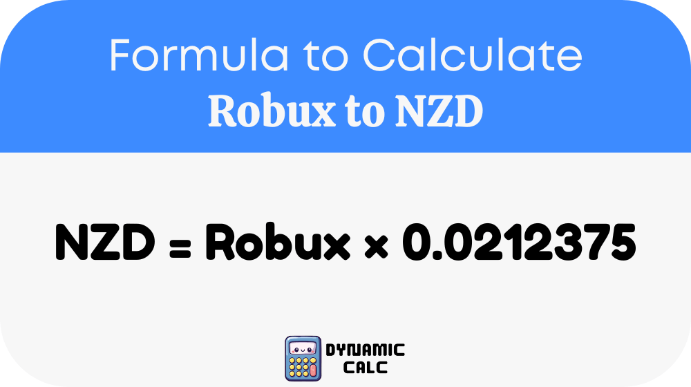 Robux to NZD Formula