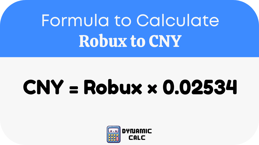 Robux to CNY Formula