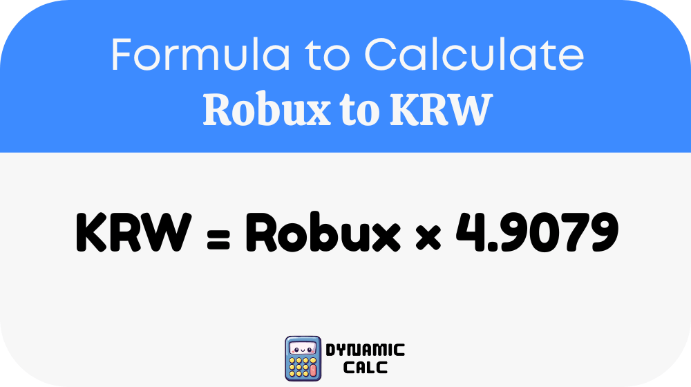 Robux to KRW Formula