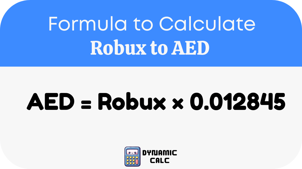 Robux to AED Formula