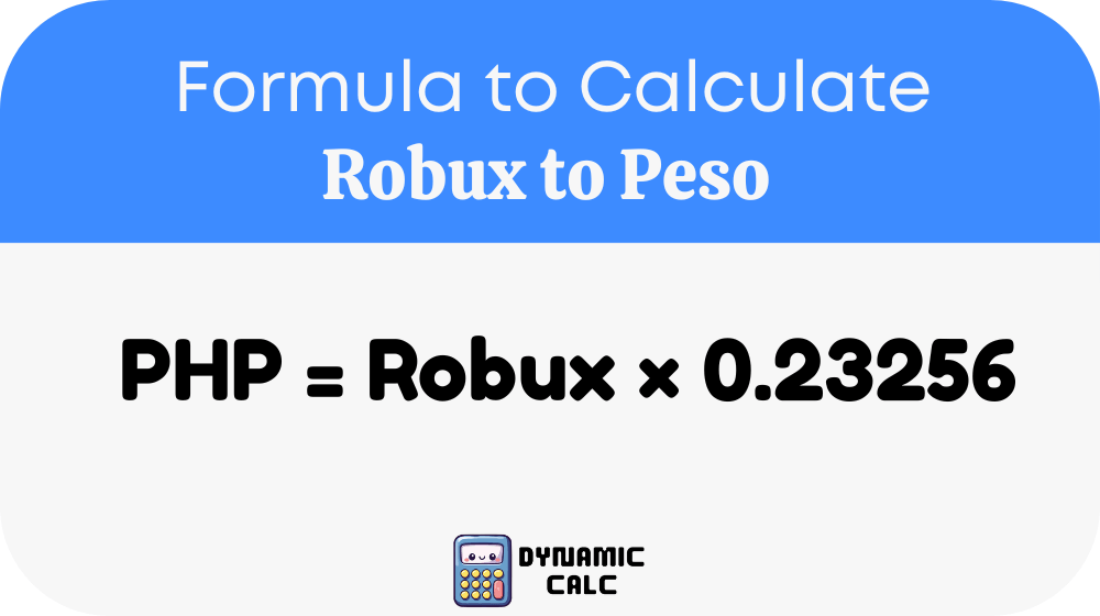 Robux to Peso Formula